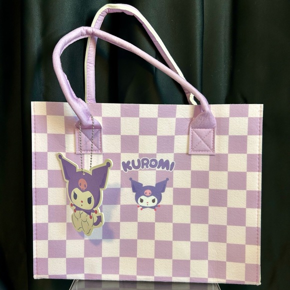 Kuromi Checkered Tote Bag and Accessories Set - Picture 7 of 8